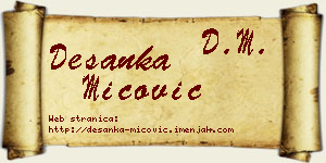 Desanka Mićović vizit kartica